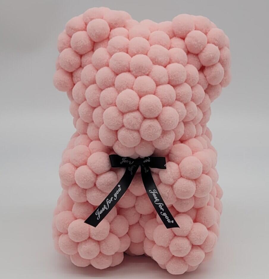 velvet poms teddy bear